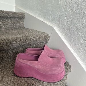 UNIF Pink Platform Mules with Chunky Sole
